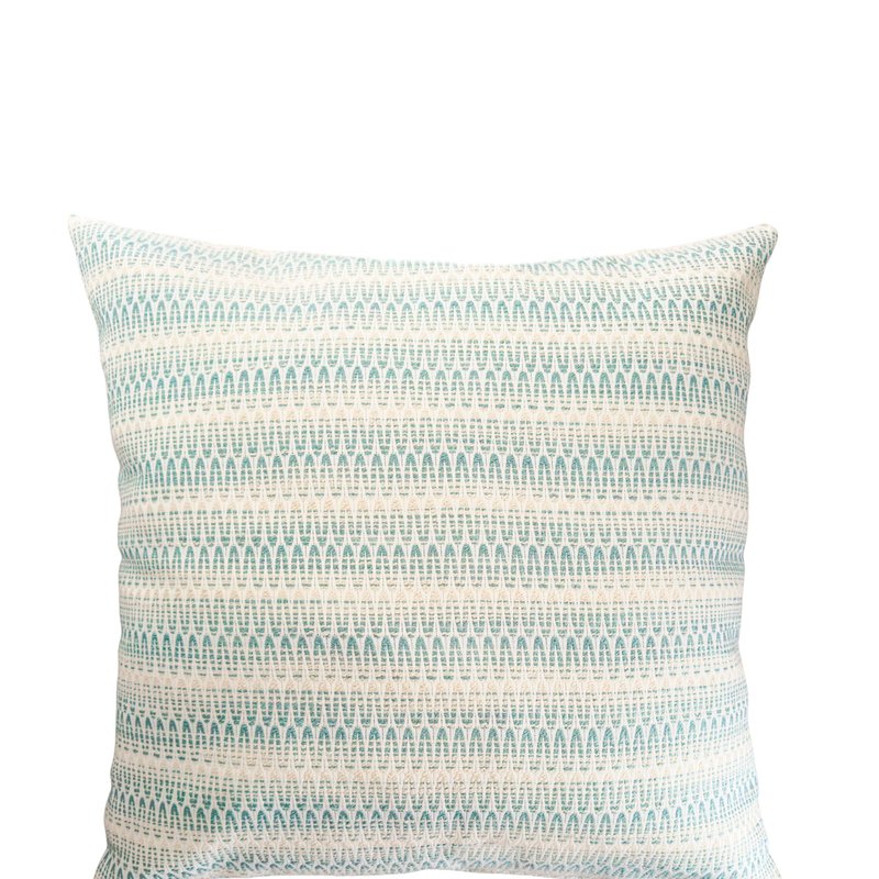 Shop Anaya Home Summer Twist Aqua 20x20 Indoor Outdoor Pillow In Blue