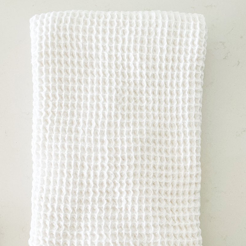 Anaya Home Turkish Cotton Waffle Bath Towels In White