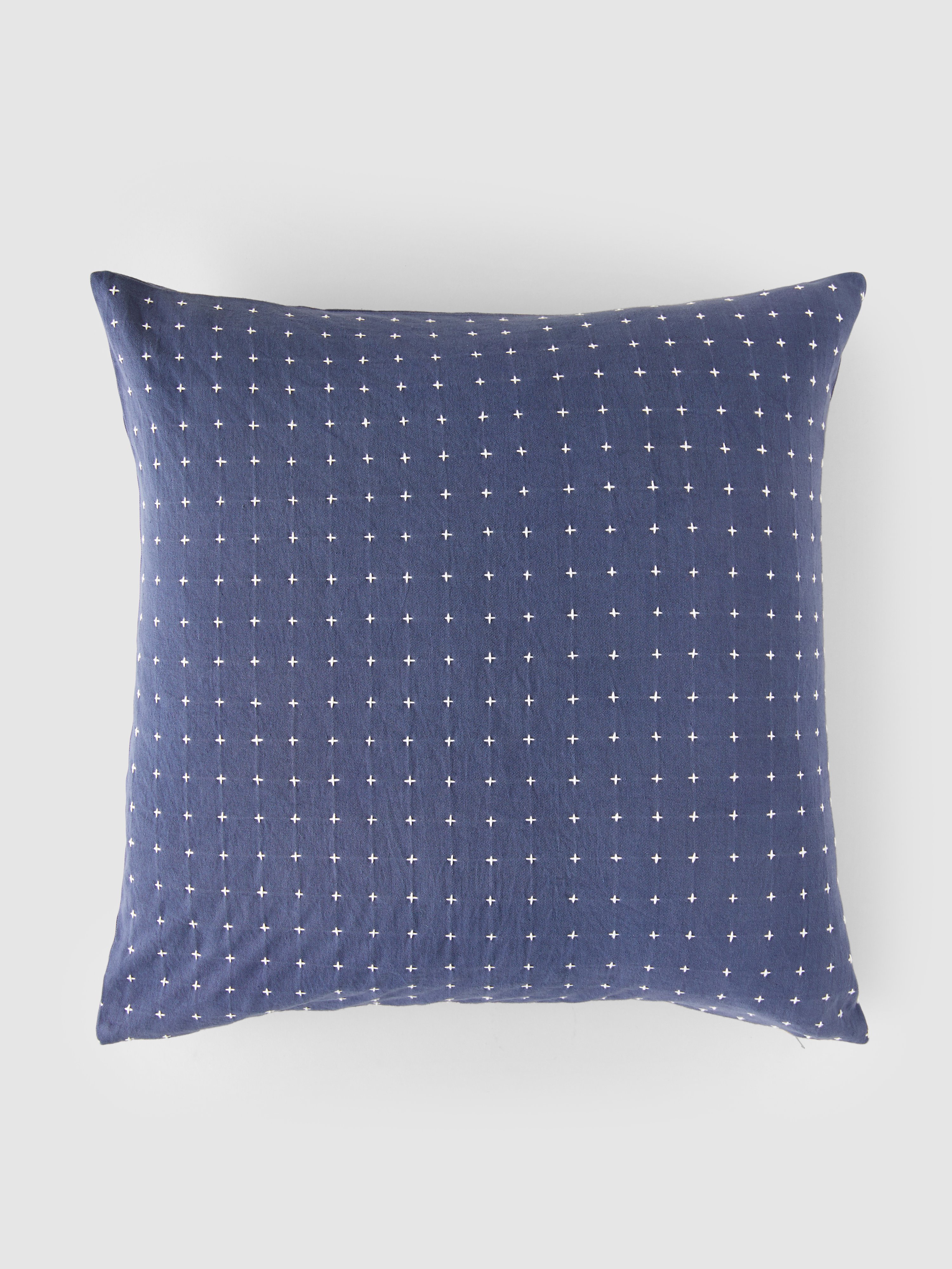 Anchal Project Organic Cotton Cross Throw Pillow Cover In Slate