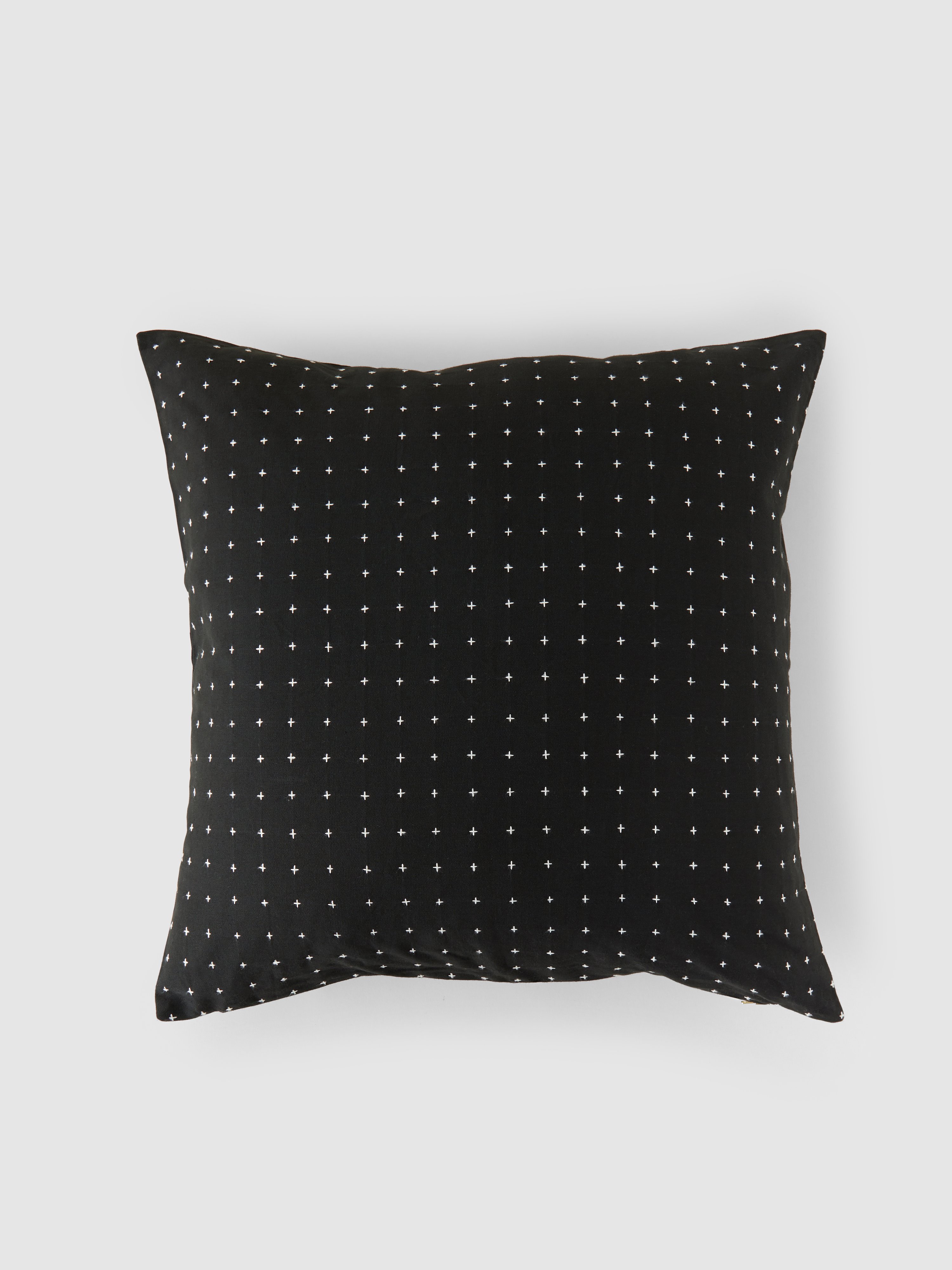 Anchal Project Organic Cotton Cross Throw Pillow Cover In Charcoal