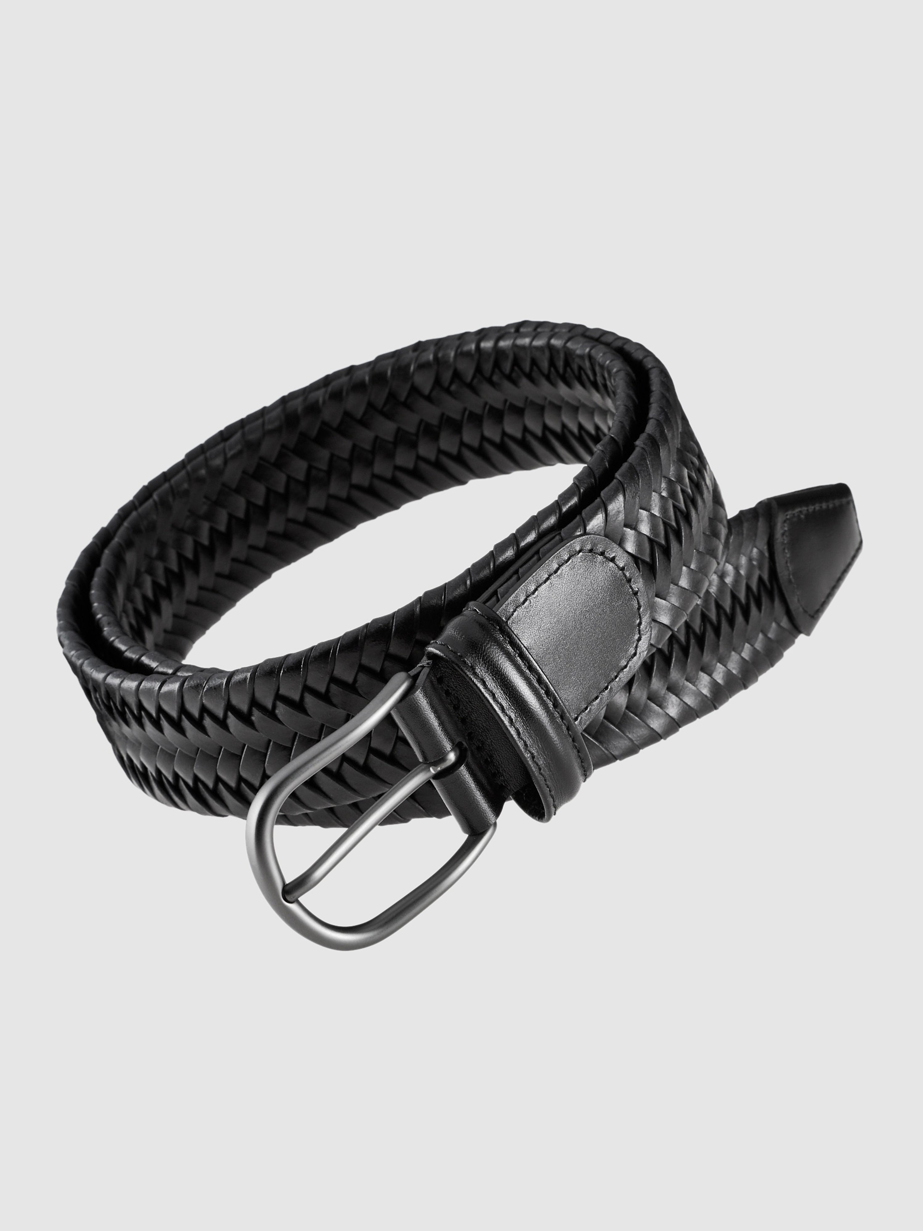 Anderson's Braided Leather Belt In Black N1