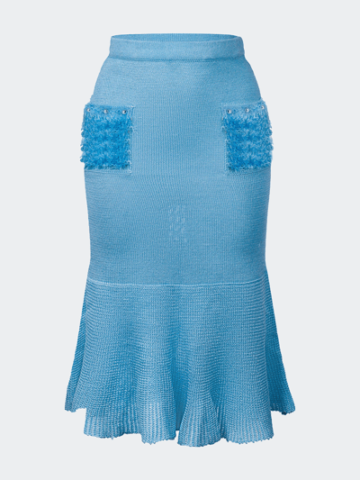 Andreeva Baby Blue Knit Skirt With Handmade Details product