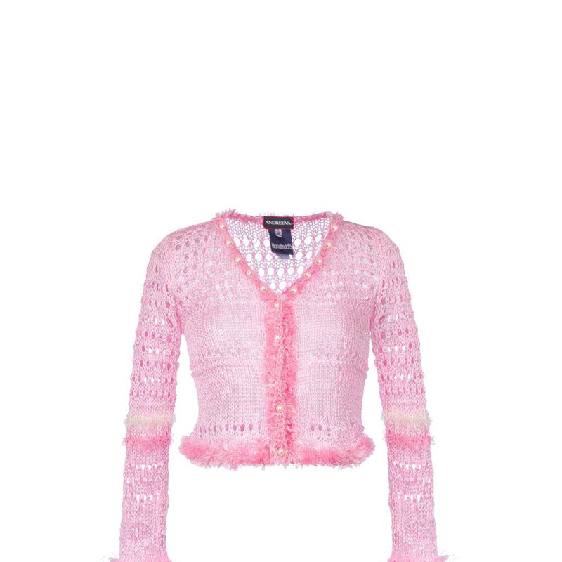 Shop Andreeva Baby Pink Handmade Knit Sweater