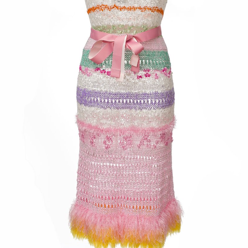 Shop Andreeva California Handmade Knit Dress In Pink