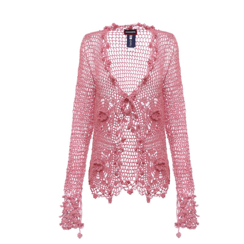 Shop Andreeva Dust Rose Handmade Crochet Shirt In Pink