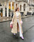 Pink Jacquard Coat №19 With Detachable Feather Cuffs
