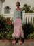 Pink Knit Skirt-Dress With Feather Details