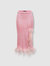 Pink Knit Skirt-Dress With Feather Details - Pink
