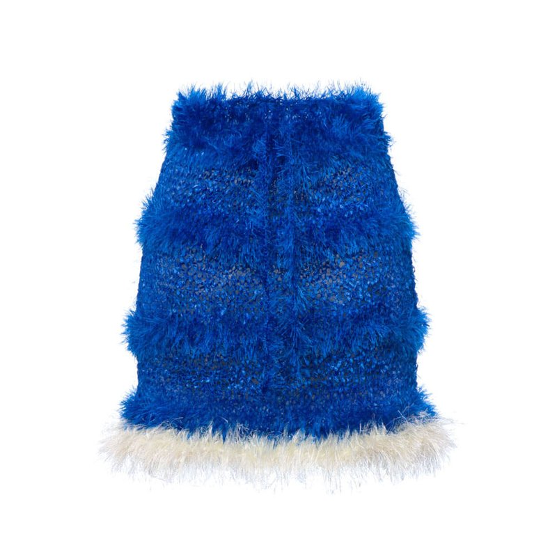 Andreeva Royal Blue Handmade Knit Skirt