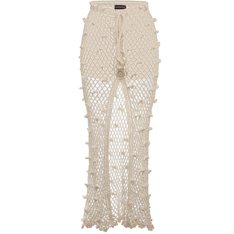 Shop Andreeva White Handmade Crochet Skirt