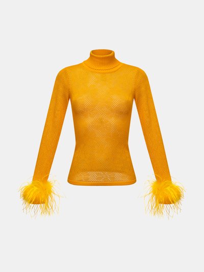 Andreeva Yellow Knit Turtleneck with Handmade Knit Details product