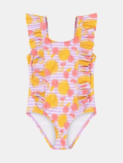 Andy & Evan Girls Pink Grapefruit Ruffle Swimsuit product