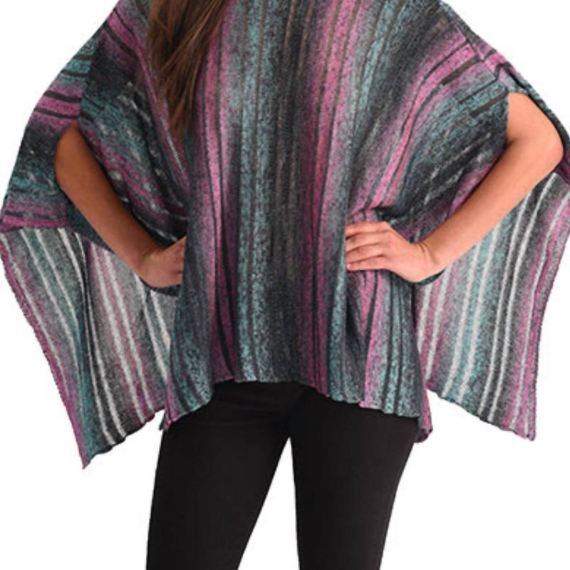 Shop Angel Color Cut-out Poncho In Blue