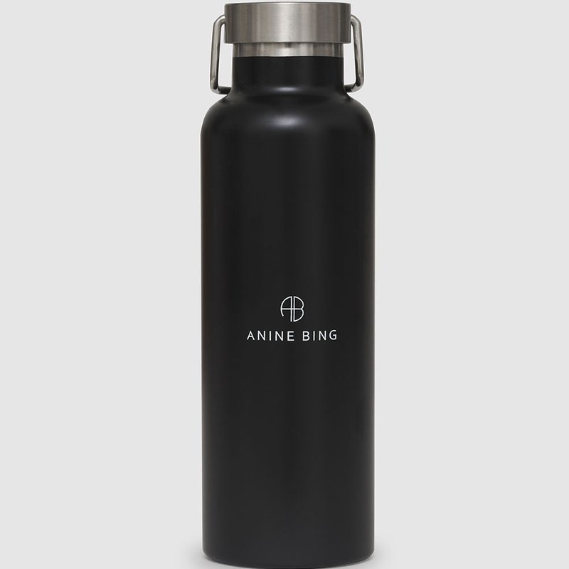 Anine Bing Black Pia Logo-print Stainless Steel Water Bottle