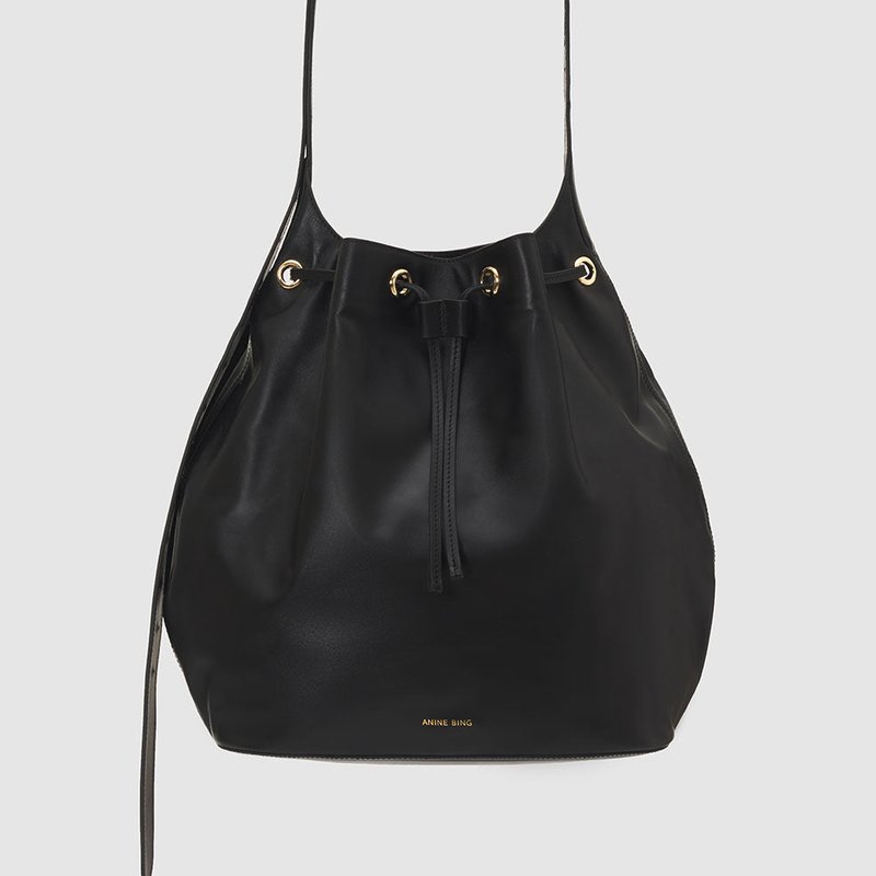 Shop Anine Bing Alana Bucket Bag In Black