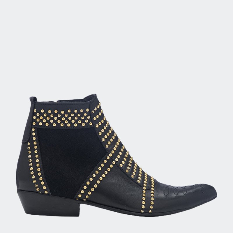 Anine Bing Charlie Boots In Gold Studs