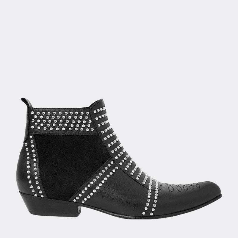 Anine Bing Charlie Boots In Silver Studs