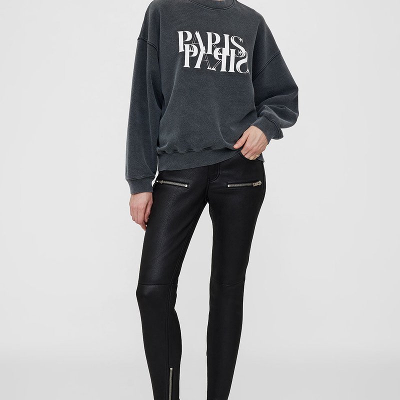 Shop Anine Bing Jaci Sweatshirt Paris In Black