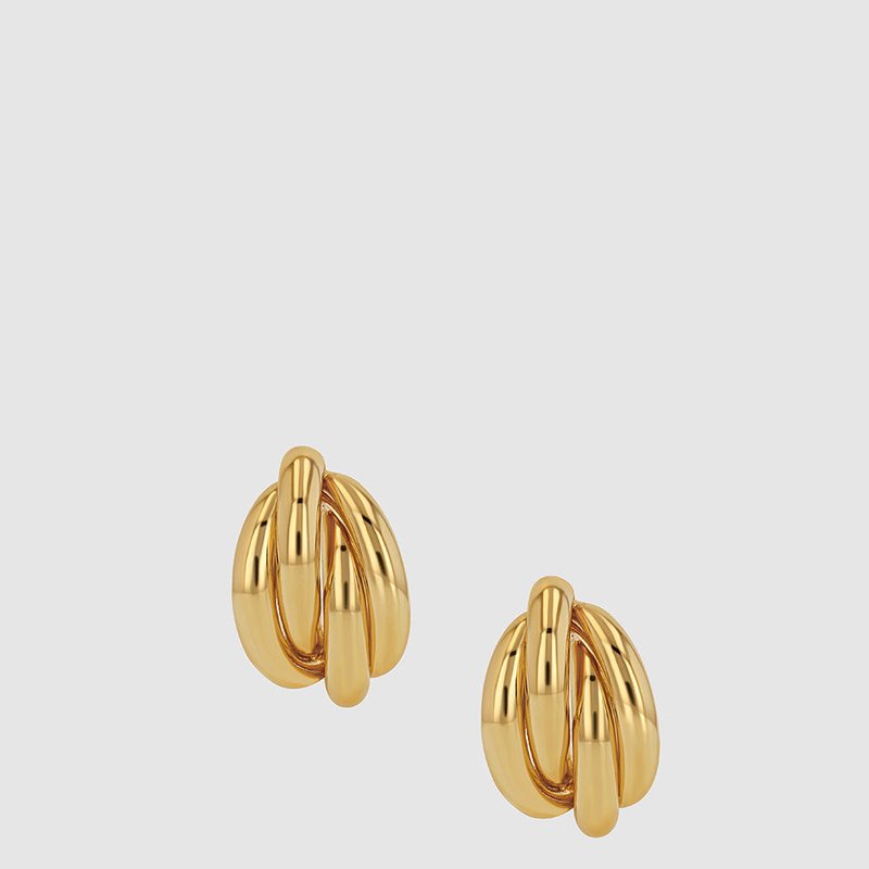 Shop Anine Bing Knot Earrings In Gold