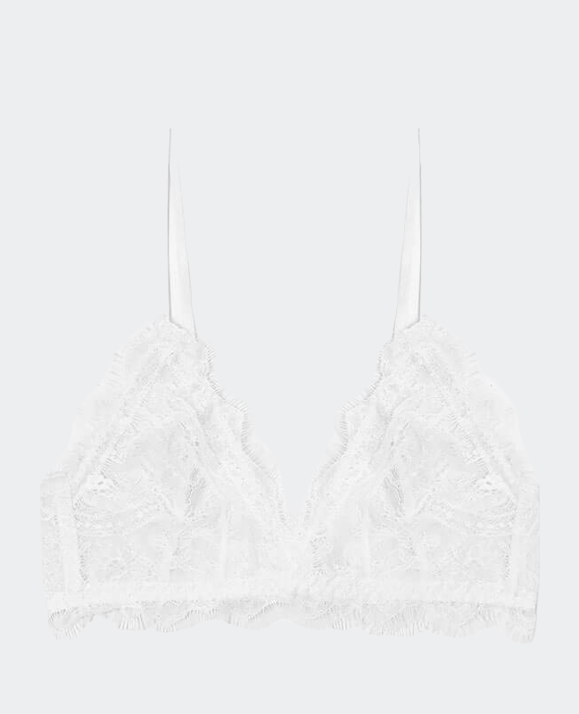 Anine Bing Lace Bra With Trim In Ivory