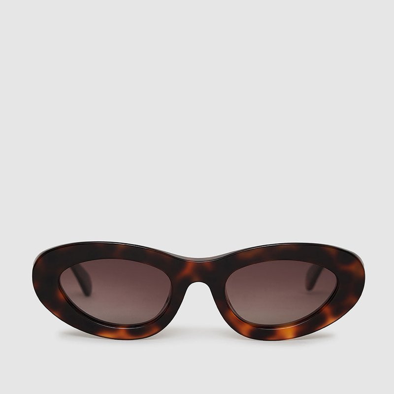Shop Anine Bing Roma Sunglasses In Brown