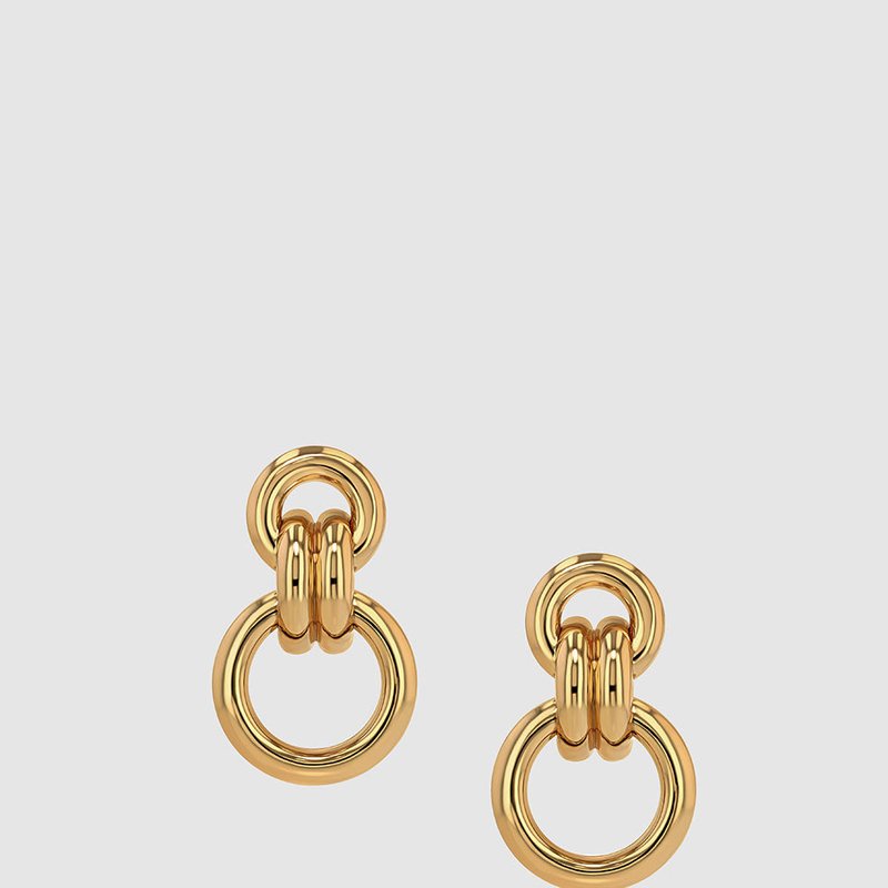 Shop Anine Bing Round Link Drop Earrings In Gold