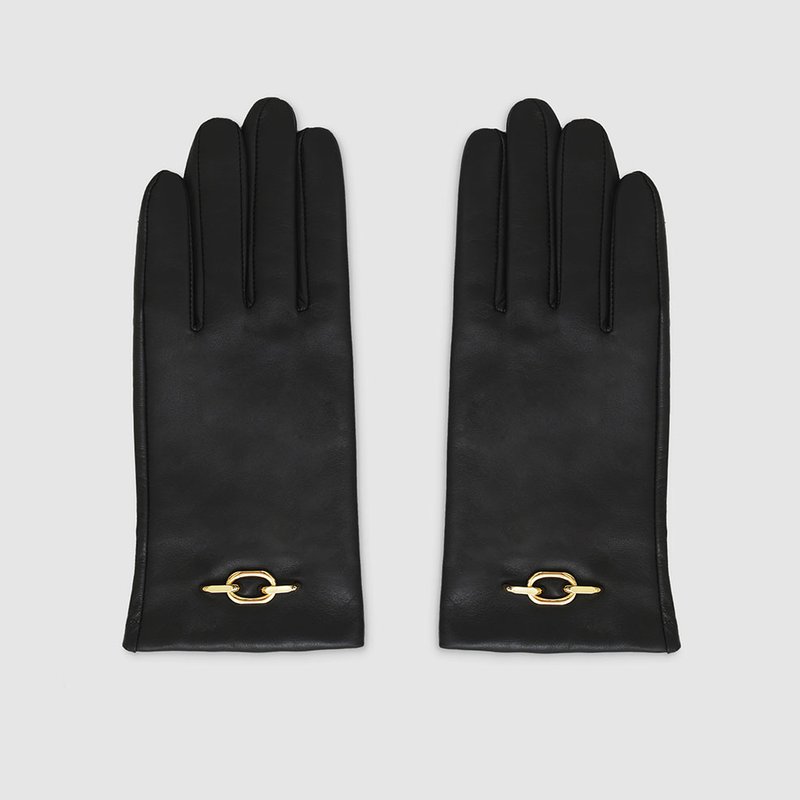 Anine Bing Signature Link Gloves In Black