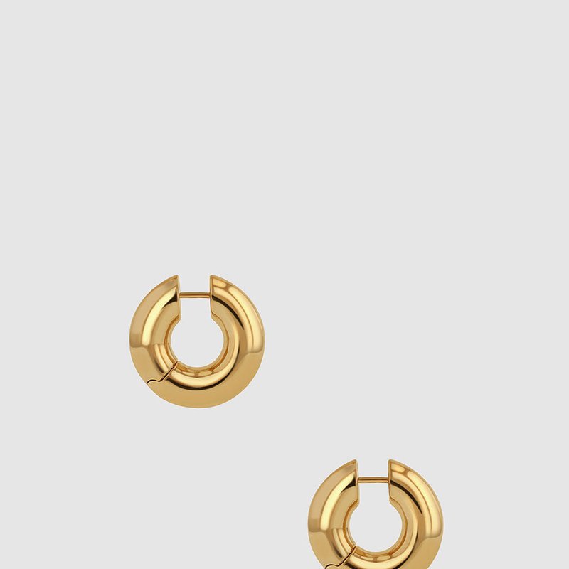 Shop Anine Bing Small Bold Link Hoops In Gold