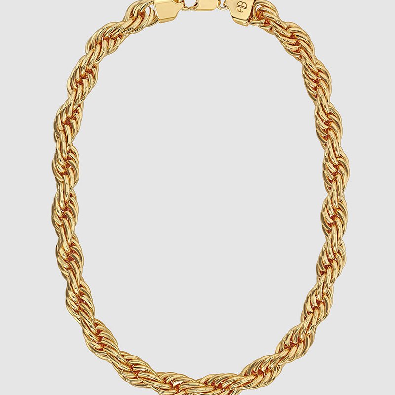 Shop Anine Bing Twist Rope Necklace In Gold