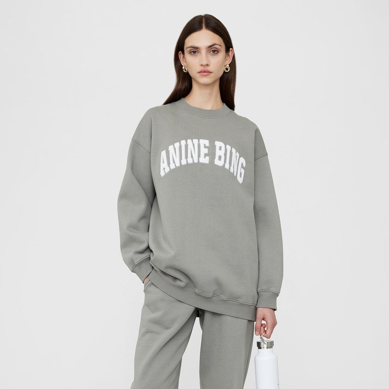 Shop Anine Bing Tyler Sweatshirt In Grey