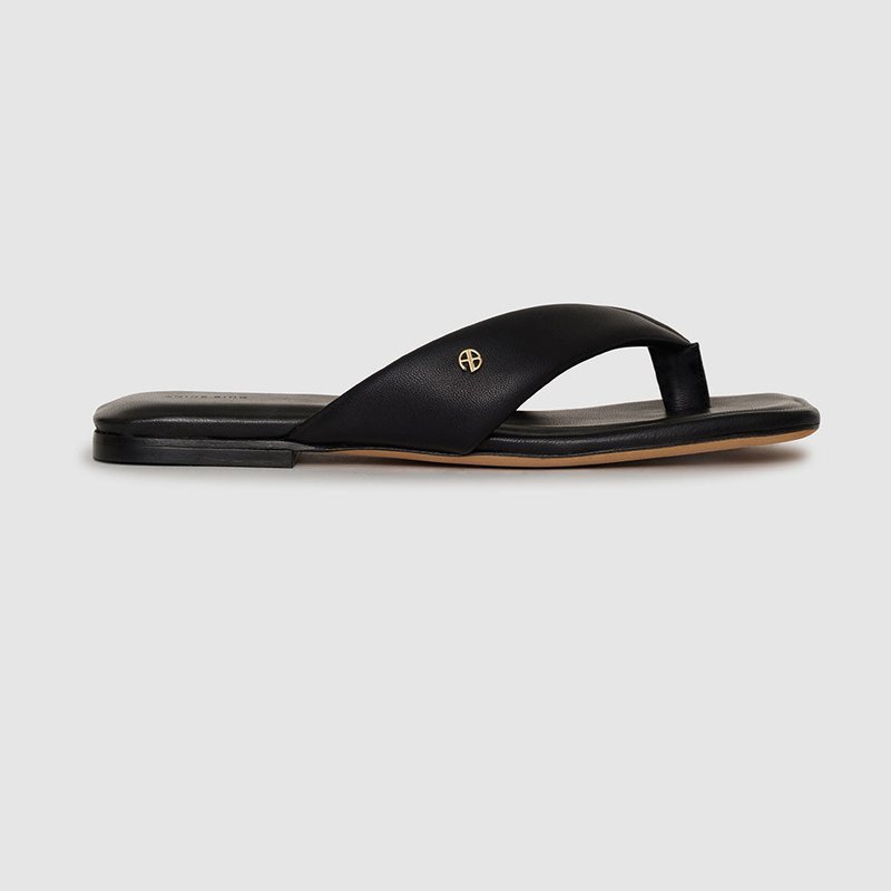 Shop Anine Bing Viola Flat Sandals In Black