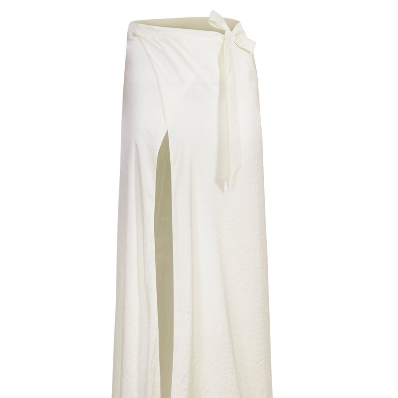 Anjum Khan Alice Draped Skirt With Side Slit In White