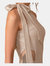 Aurelio Knit Evening Dress with Bow-Tie Detail