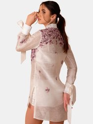 Selena Asymmetric Embroidered Shirt Dress