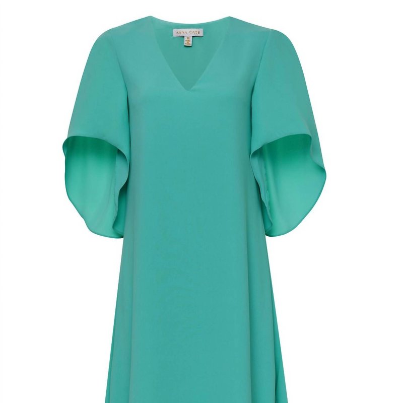 Shop Anna Cate Women's Meredith Midi Short Sleeve Dress In Turquoise In Green