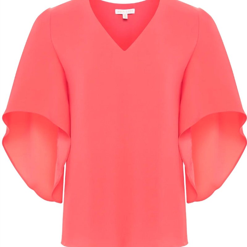 Shop Anna Cate Women's Nina Short Sleeve Top In Fusion Coral In Pink