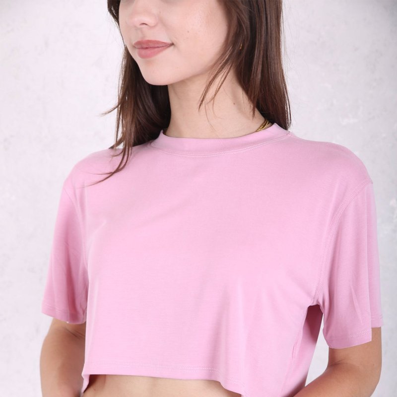 Anna-kaci Crew Neck Loose Fit Tee In Pink