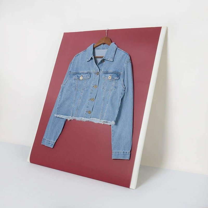 Anna-kaci Cropped Premium Denim Jacket In Blue