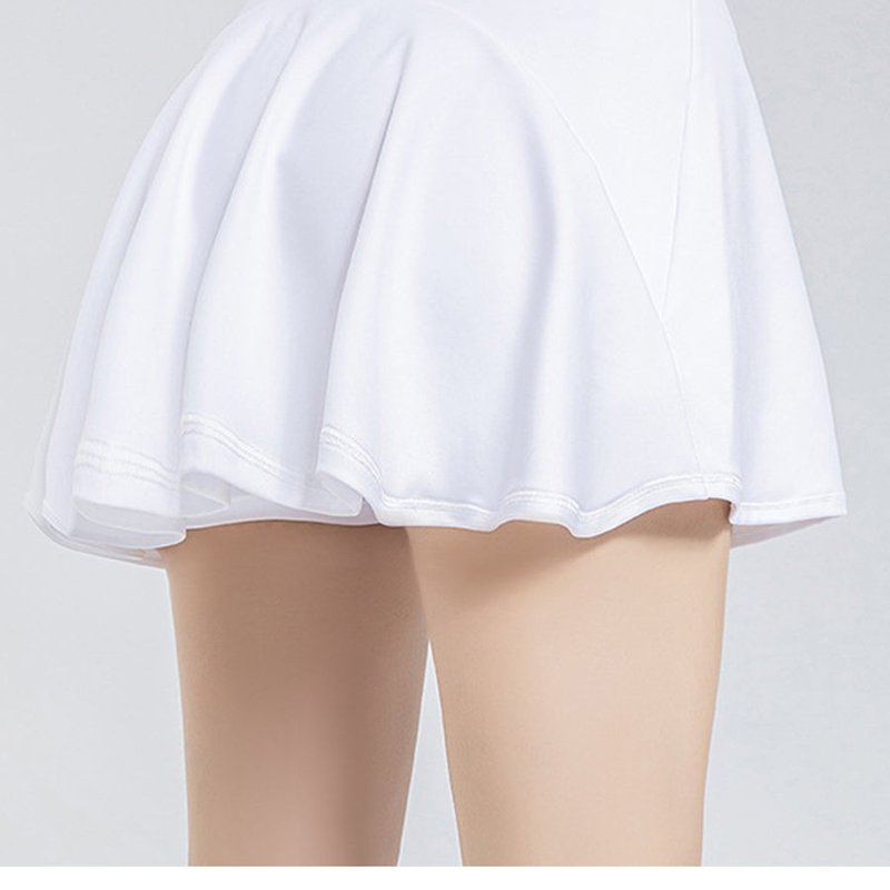 Anna-kaci Mini Ruffled Flounce Lined Circle Tennis Skirt In White