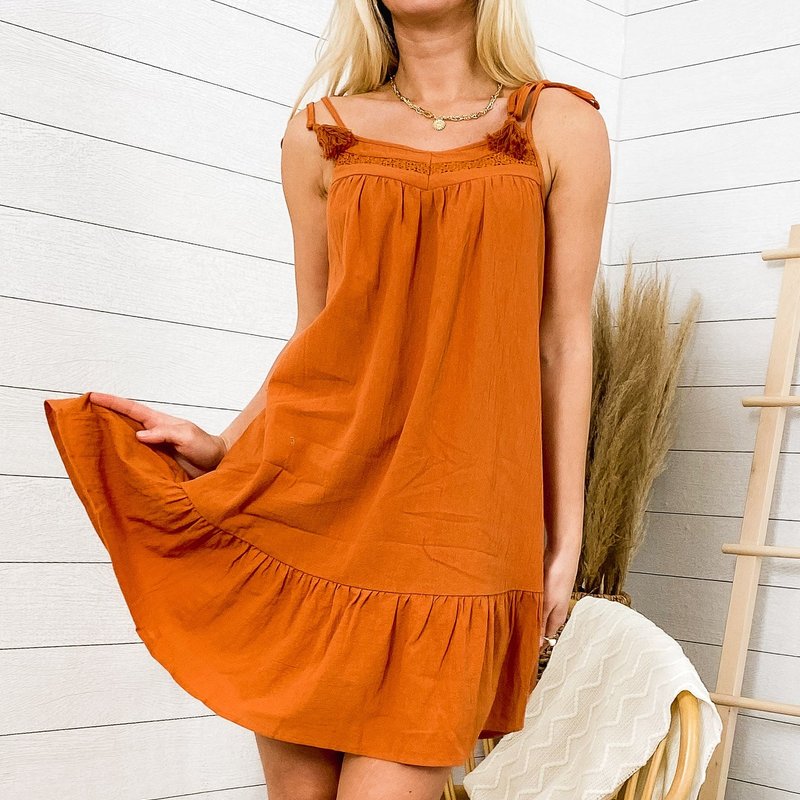 Anna-kaci Summer Vibe Tunic Dress In Orange