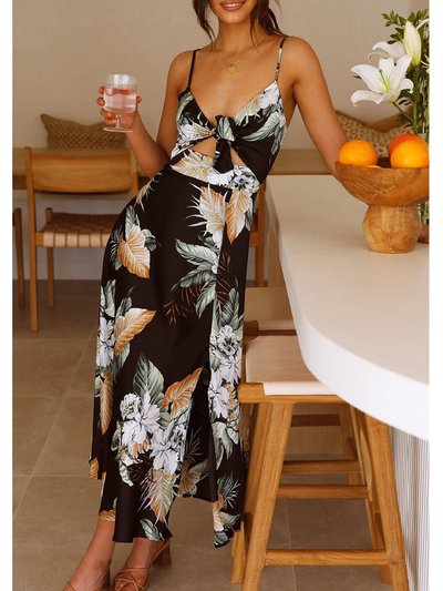 Anna-Kaci Tropical Print Cutout Dress product