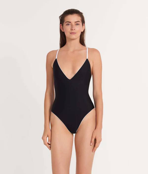 Ansea The Reversible Tie Back One Piece In Black