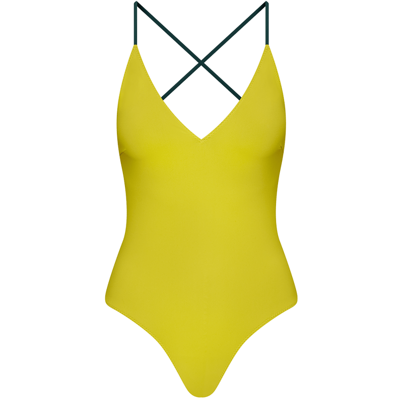 Ansea The Reversible Tie Back One Piece In Yellow