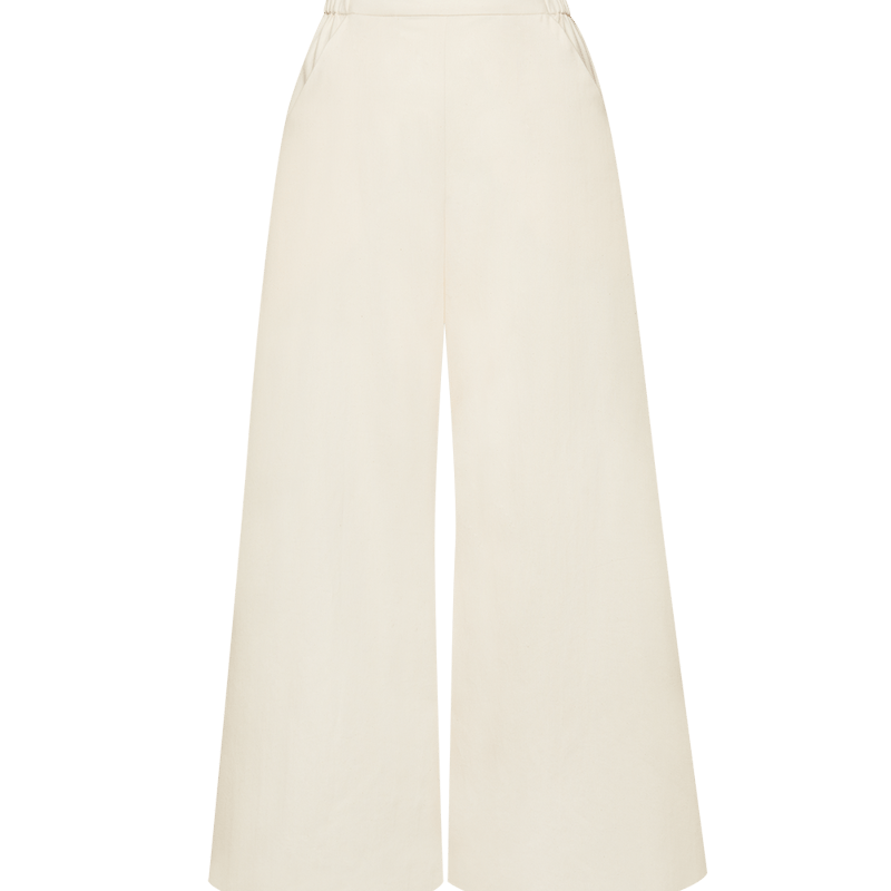 Ansea The Twill Wide Leg Pant In Brown