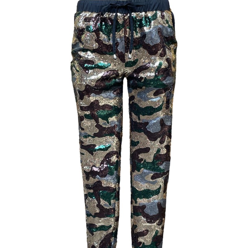 Any Old Iron Camo Joggers In Black