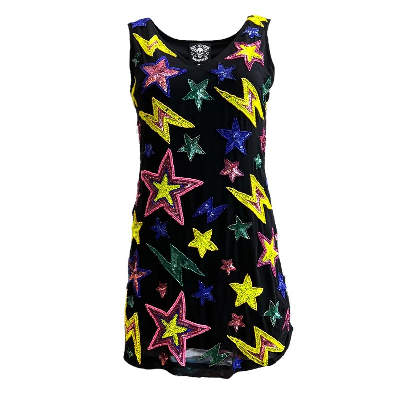 Shop Any Old Iron Lightning Star Dress In Black
