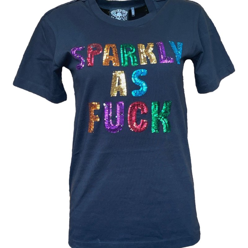 Any Old Iron Sparkly As Fuck T-shirt For Women In Blue