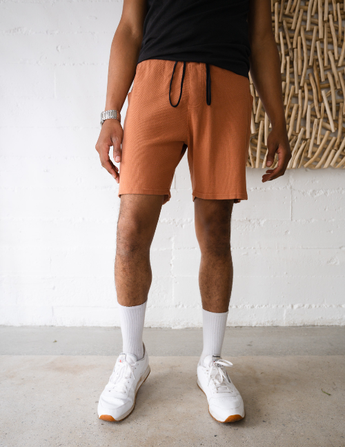 Shop Apakowa 100% Cotton Mesh Basketball Short In Orange