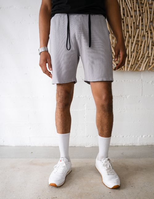 Shop Apakowa 100% Cotton Mesh Basketball Short In Grey