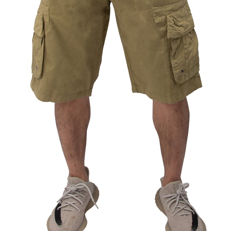 Shop Apakowa Men's Belted 12.5" Inseam Cargo Shorts In Green